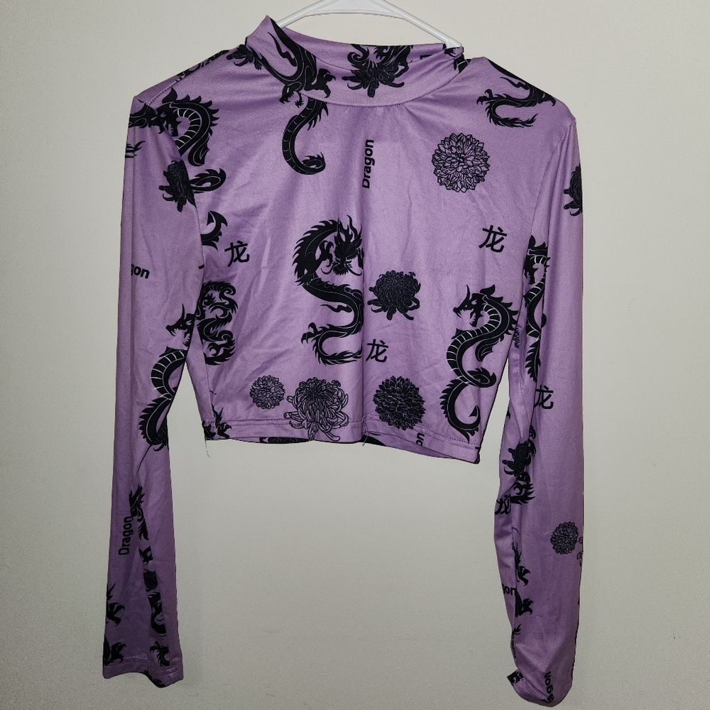 Purple dragon crop top sz medium